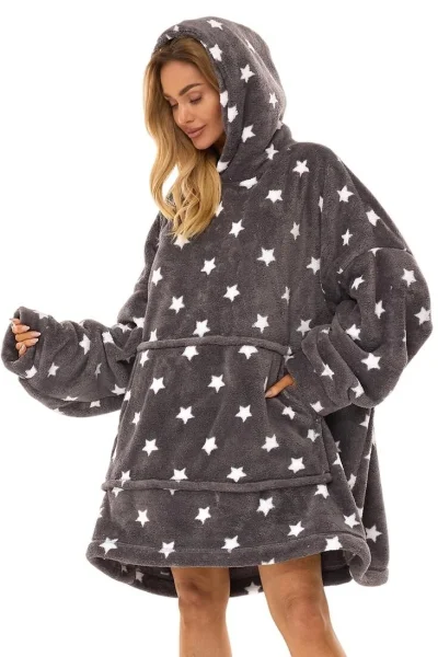 Oversize mikina 2468 - s kapucí - Onyx