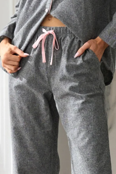 Dámské pyžamové kalhoty 2534 - bavlna - Šedá