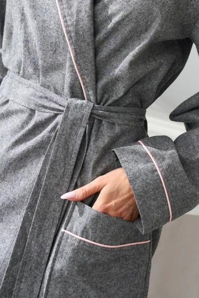 Dámský župan Coco - bavlna - Šedá