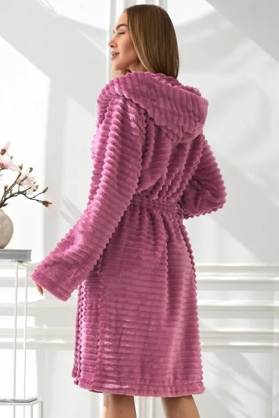 Huňatý dámský župan 2416 Robin - Světle fialová
