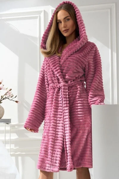 Huňatý dámský župan 2416 Robin - Světle fialová