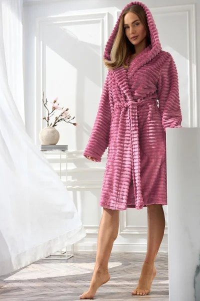 Huňatý dámský župan 2416 Robin - Světle fialová