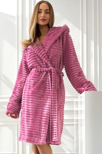 Huňatý dámský župan 2416 Robin - Světle fialová