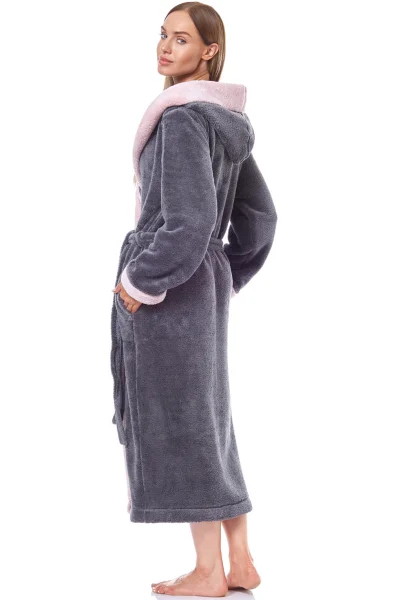 Dámský župan 9145 - dlouhý - Tmavě šedá