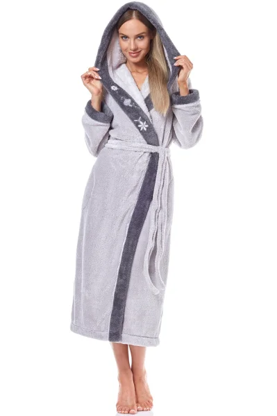 Dámský župan 9145 - dlouhý - Světle šedá