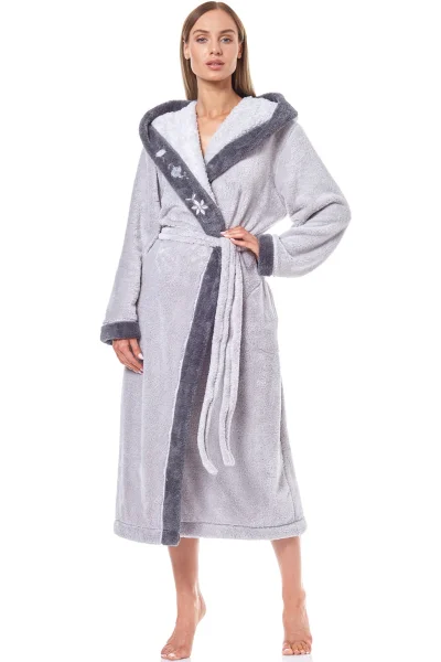 Dámský župan 9145 - dlouhý - Světle šedá