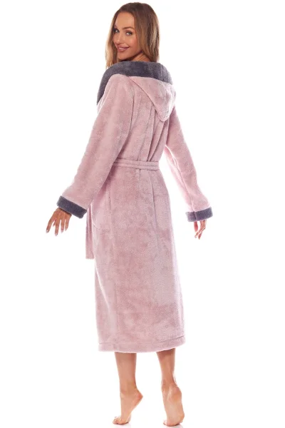 Dámský župan 9145 - dlouhý - Starorůžová