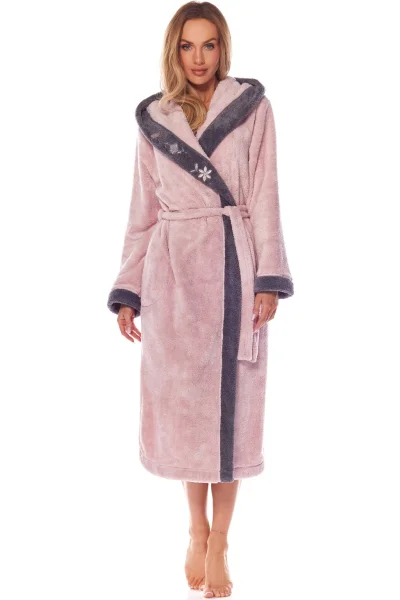 Dámský župan 9145 - dlouhý - Starorůžová