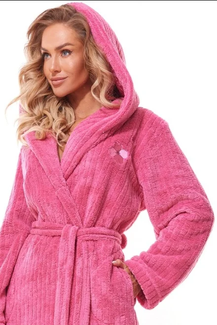 Dámský župan 2313 Mag - dlouhý - Tmavě růžová