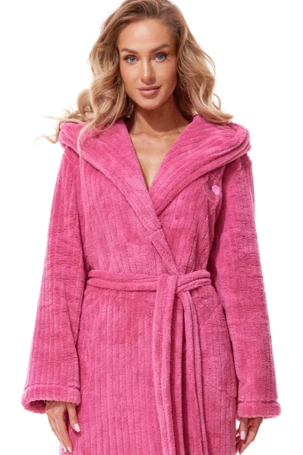 Dámský župan 2313 Mag - dlouhý - Tmavě růžová