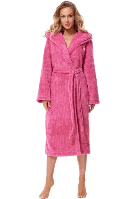 Dámský župan 2313 Mag - dlouhý - Tmavě růžová