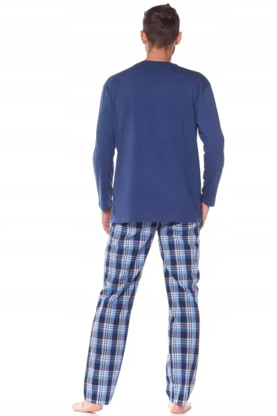 Pánské pyžamo 2166 Pocket - bavlna - Modrá