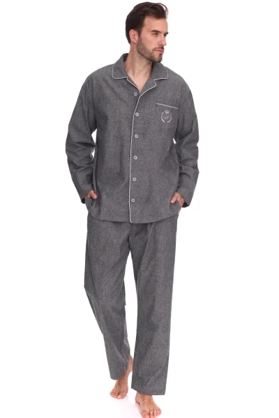 Pánské propínací pyžamo Zeus - Šedá