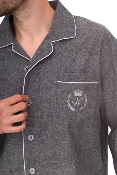 Pánské propínací pyžamo Zeus - Šedá