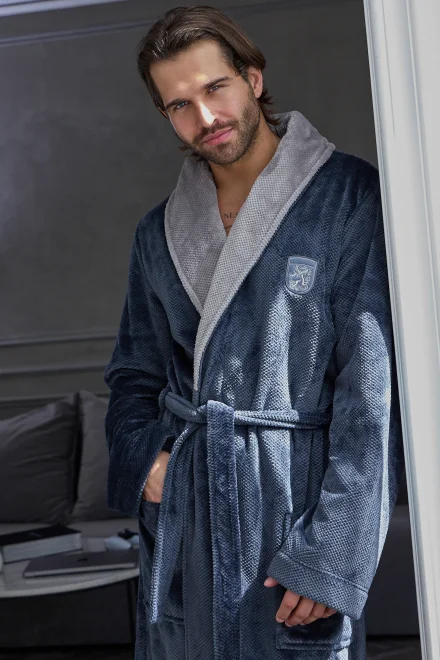 Pánský župan Clever - Tmavě šedá