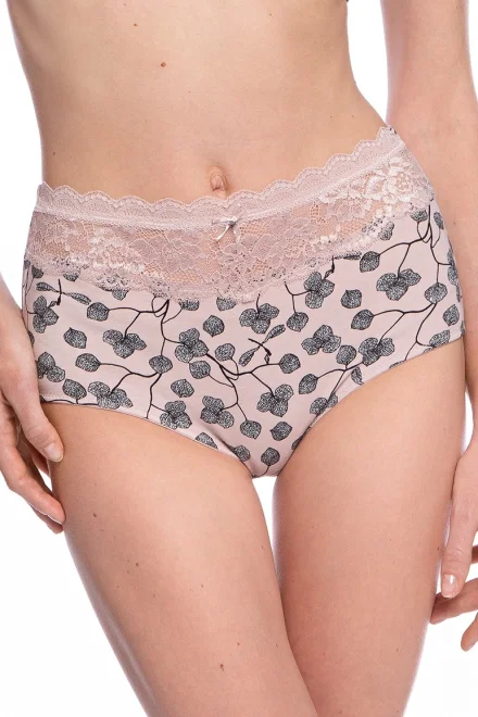 2 PACK - kalhotky L-1550 - vysoké - Starorůžová-černá