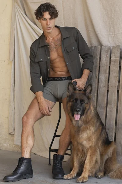 2 PACK boxerky M-1058SZG - Khaki