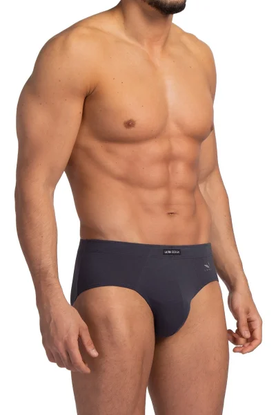 2 PACK slipy M-BAM 892 CL - bambus - Šedo-černá