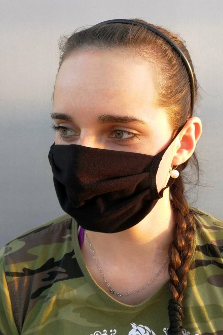 Dvouvrstvá bavlněná rouška MO-2 1 ks Black