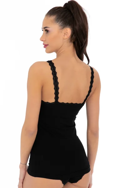 Dámské tílko 404 - bavlna - Černá