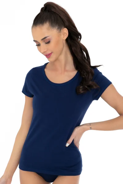 Dámské triko 406 - bavlna - Tmavě modrá