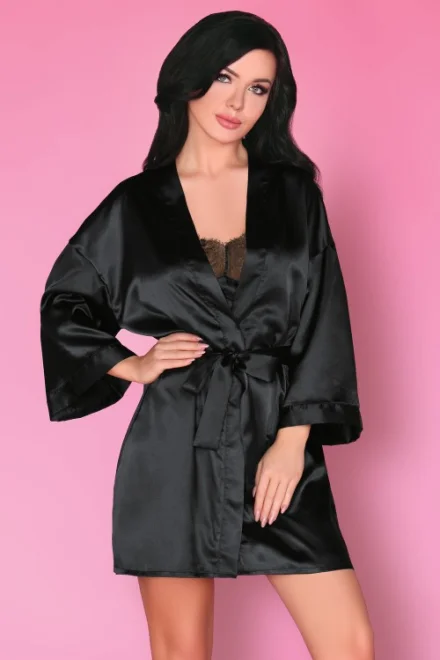 Erotický župan Dorettela LC 90394 Black Beauty
