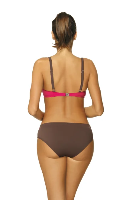 Dvoudílné plavky Barbara Dark Taupe-Razberry M-473 (1) - Fuksiová