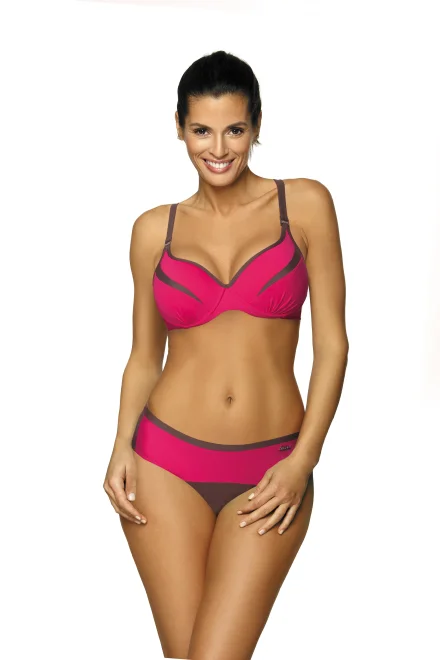 Dvoudílné plavky Barbara Dark Taupe-Razberry M-473 (1)