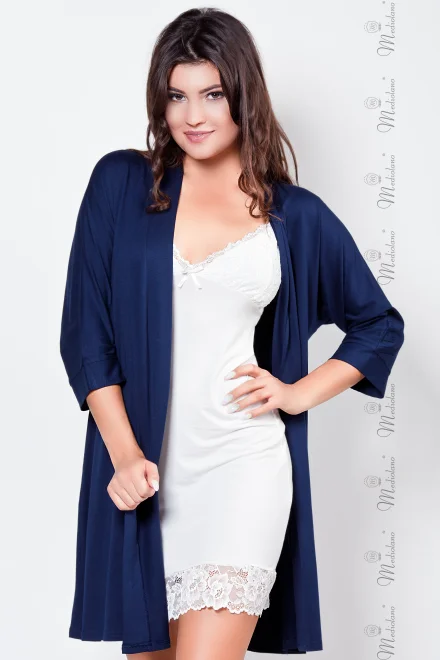 Dámský tenký župan Trini 12001 - Tmavě modrá