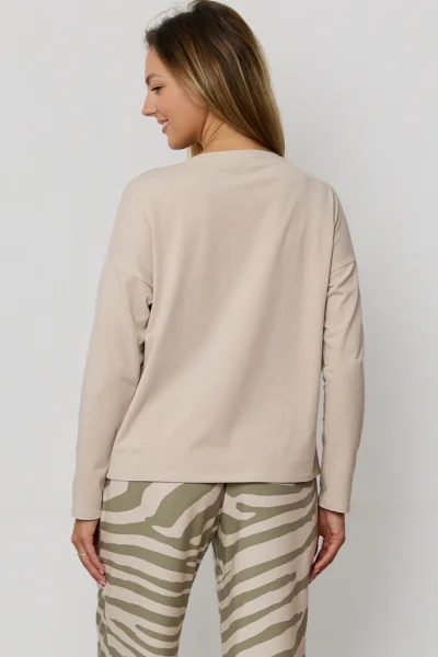 Dámské dlouhé pyžamo Selene - bavlna - Béžová