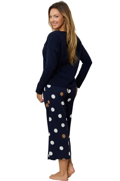 Dámské 3/4 pyžamo Oceane - viskóza - Tmavě modrá
