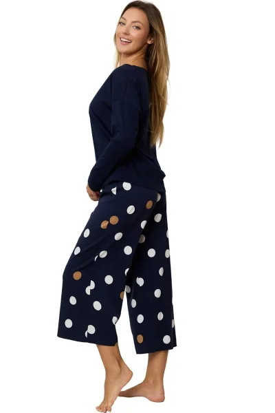 Dámské 3/4 pyžamo Oceane - viskóza - Tmavě modrá