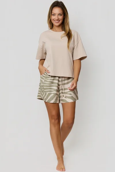 Dámské pyžamo Selene - bavlna - Béžová