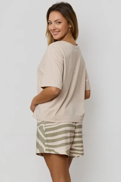 Dámské pyžamo Selene - bavlna - Béžová