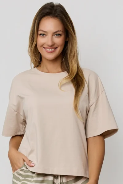 Dámské pyžamo Selene - bavlna - Béžová