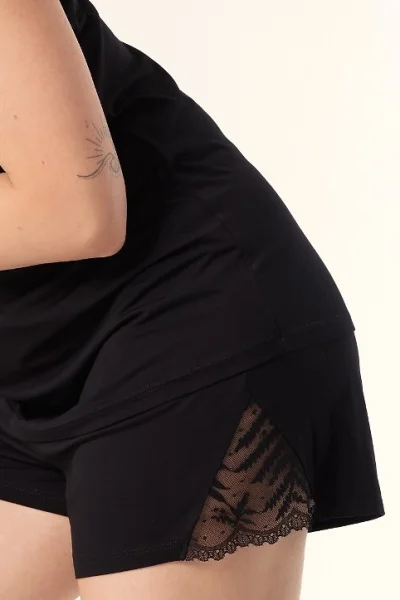 Dámské krajkové pyžamo Petra - viskóza - Černá