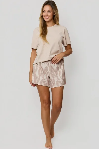 Dámské krátké pyžamo Noelia - Cappucino