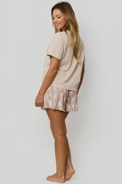 Dámské krátké pyžamo Noelia - Cappucino