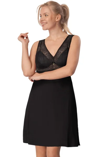 Noční košilka KS01 Desire - viskóza - Černá