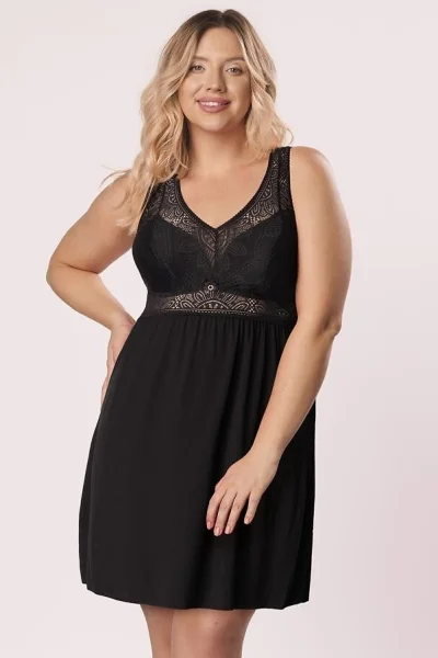 Noční košilka KS01 Desire - viskóza - Černá