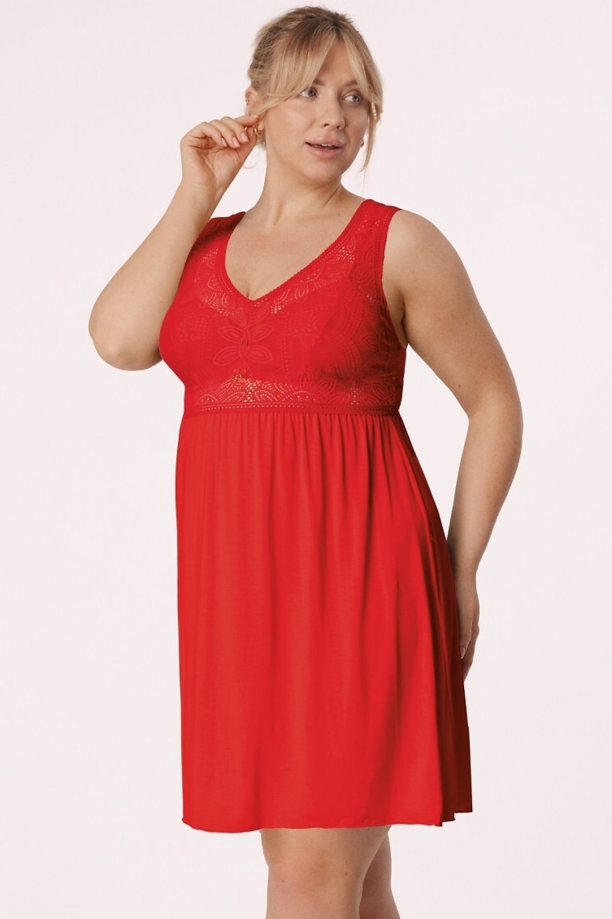Noční košilka mefemi KS01 Desire - viskóza Červená XL