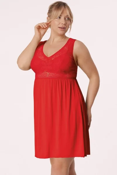 Noční košilka KS01 Desire - viskóza - Červená
