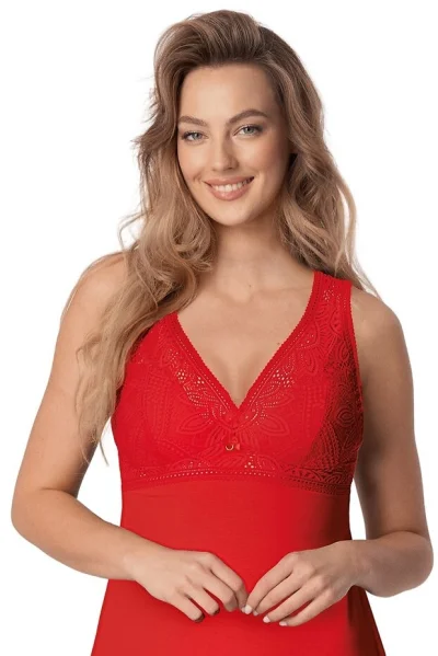Noční košilka KS01 Desire - viskóza - Červená