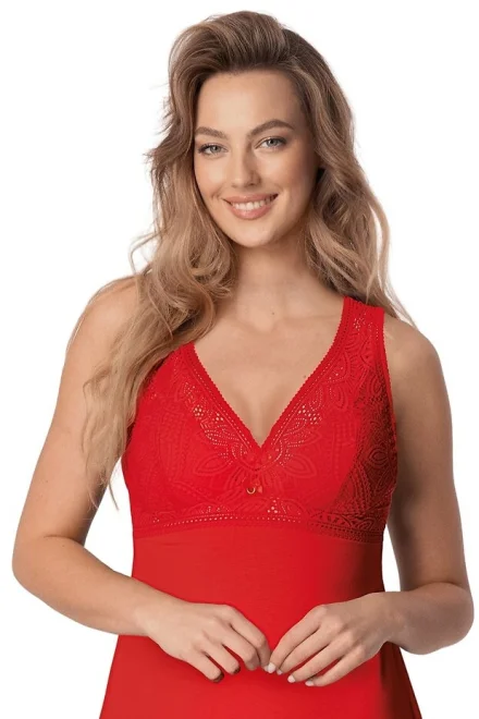 Noční košilka KS01 Desire - viskóza - Červená
