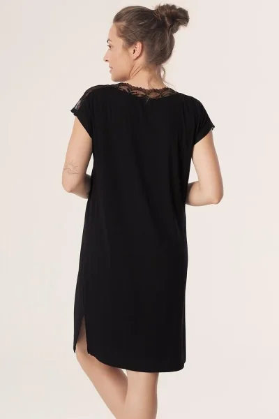 Noční košilka Petra - viskóza - Černá