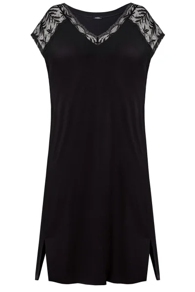 Noční košilka Petra - viskóza - Černá