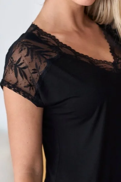 Noční košilka Petra - viskóza - Černá