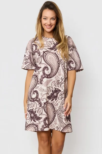 Noční košile Iris - Ecru-Hnědá