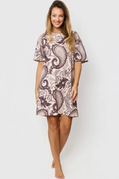 Noční košile Iris - Ecru-Hnědá