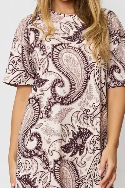 Noční košile Iris - Ecru-Hnědá